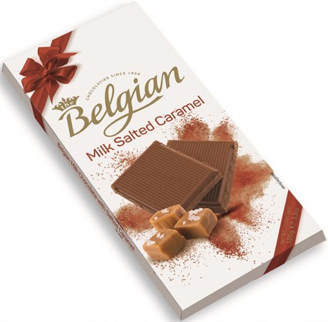 Молочный шоколад Belgian с соленой карамелью, 100г (Бельгия) - фото 12685