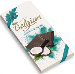 Темный шоколад Belgian с кокосовой стружкой, 100г (Бельгия)